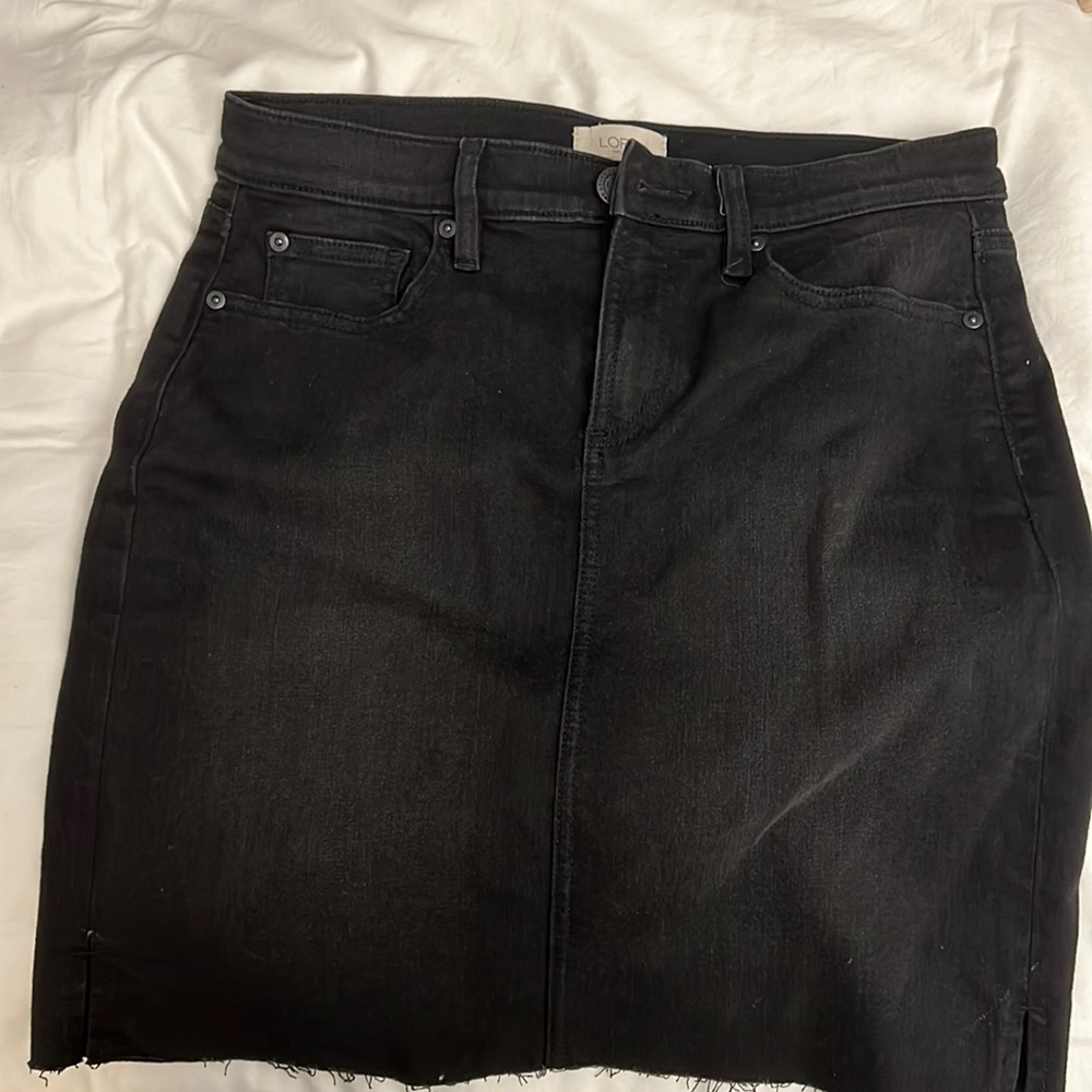 Loft black denim skirt